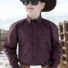 Cinch Cinch Boy's Plum Long Sleeve Shirt -Western Wear-Cinch cinch cinch boys plum long sleeve shirt