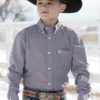 Cinch Cinch Boy's Purple Long Sleeve Shirt -Western Wear-Cinch cinch cinch boys purple long sleeve shirt