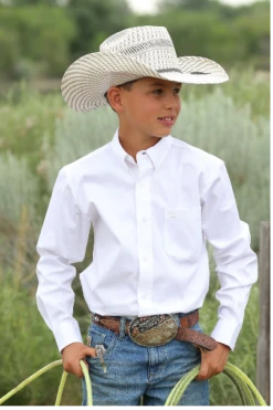 Cinch Cinch Boys Solid White Button Up Shirt