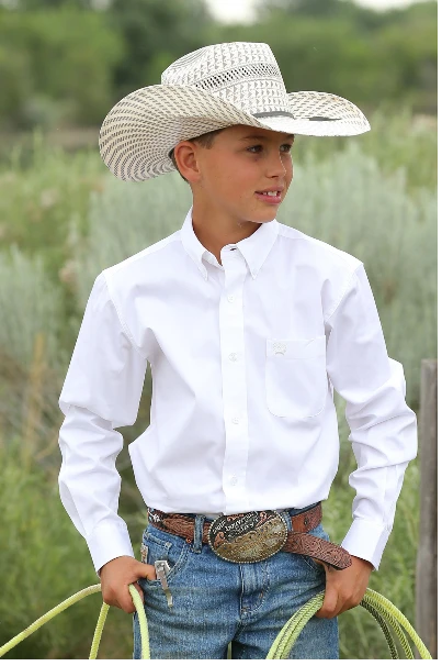 Cinch Cinch Boys Solid White Button Up Shirt