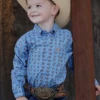 Cinch Cinch Boy's Toddler Blue Patterned Shirt -Western Wear-Cinch cinch cinch boys toddler blue patterned shirt