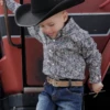 Cinch Cinch Infant Boy's Grey Patterned Shirt -Western Wear-Cinch cinch cinch infant boys grey patterned shirt