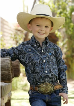 Cinch Cinch Infant Boy's Navy Paisley Shirt