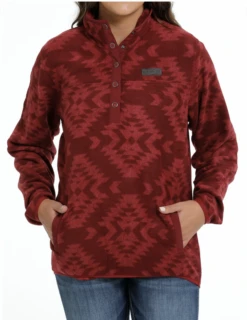 Cinch Cinch Ladies Red Printed Fleece