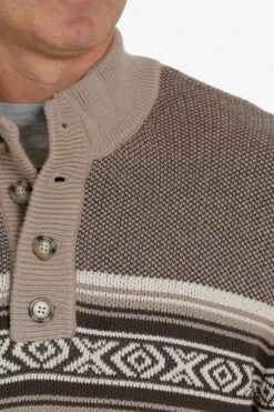 Cinch Cinch Men's 1/4 Button Pullover Sweater C5 -Western Wear-Cinch cinch cinch mens 1 4 button pullover sweater c5 2