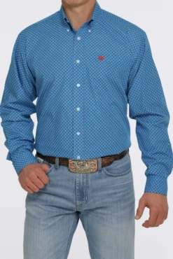 Cinch Cinch Men's Blue Long Sleeve Shirt