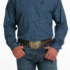 Cinch Cinch Men's Blue Printed Long Sleeve Shirt -Western Wear-Cinch cinch cinch mens blue printed long sleeve shirt