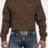 Cinch Cinch Men's Brown Long Sleeve Shirt -Western Wear-Cinch cinch cinch mens brown long sleeve shirt
