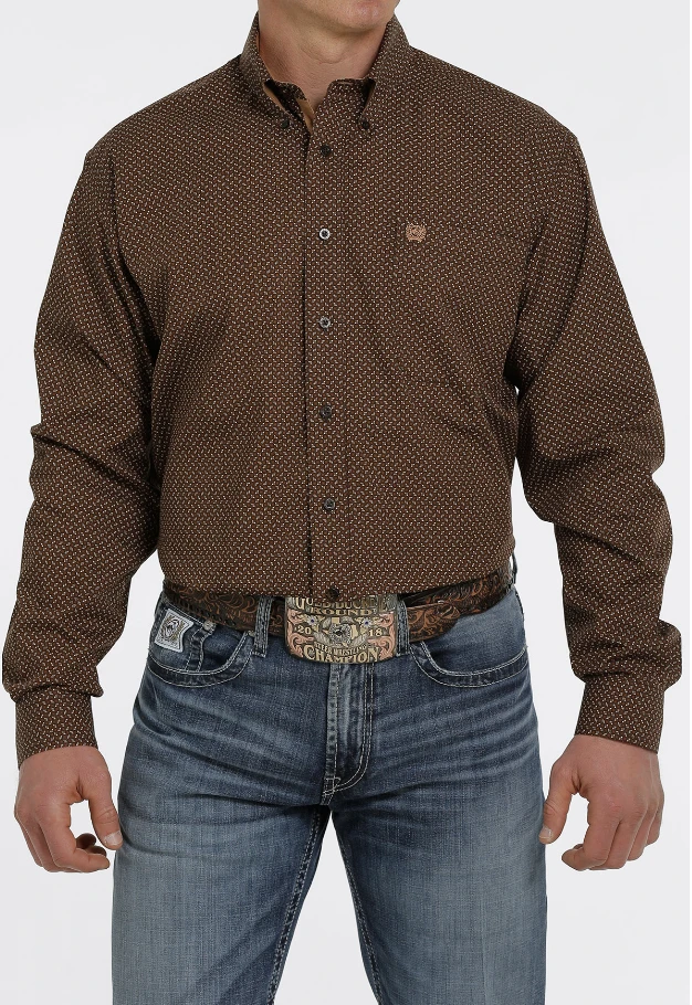 Cinch Cinch Men's Brown Long Sleeve Shirt
