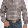 Cinch Cinch Men's Brown Plaid Long Sleeve Shirt