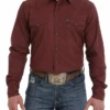 Cinch Cinch Men's Burgundy Snap Front Shirt -Western Wear-Cinch cinch cinch mens burgundy snap front shirt
