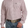 Cinch Cinch Men's Light Pink Patterned Long Sleeve Shirt -Western Wear-Cinch cinch cinch mens light pink patterned long sleeve