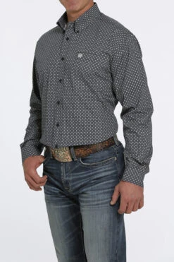 Cinch Cinch Men's Navy Patterned Long Sleeve Shirt