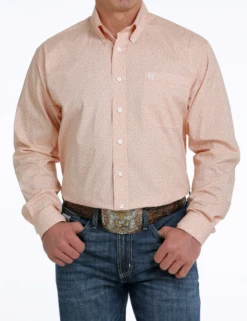Cinch Cinch Men's Orange Patterned Shirt