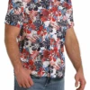 Cinch Cinch Men's Patriotic Floral Hawaiian Shirt
