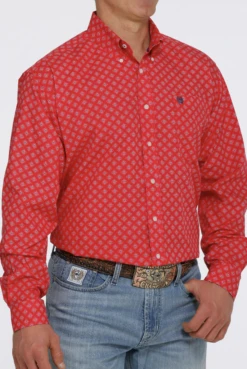 Cinch Cinch Men's Red Long Sleeve Shirt
