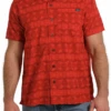 Cinch Cinch Men's Red Patterned Short Sleeve Shirt