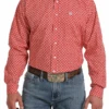 Cinch Cinch Men's Red Printed Long Sleeve Shirt -Western Wear-Cinch cinch cinch mens red printed long sleeve shirt