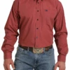 Cinch Cinch Men's Red Striped Long Sleeve Shirt