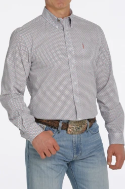 Cinch Cinch Men's Red, White, And Blue Patterned Shirt