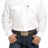 Cinch Cinch Men's White Snap Front Shirt -Western Wear-Cinch cinch cinch mens white snap front shirt