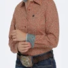 Cinch Cinch Women's Copper Patterned Long Sleeve Shirt