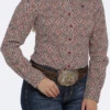 Cinch Cinch Women's Red Multicolor Patterned Shirt -Western Wear-Cinch cinch cinch womens red multicolor patterned shirt
