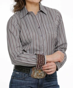 Cinch Cinch Women's Striped Long Sleeve Shirt