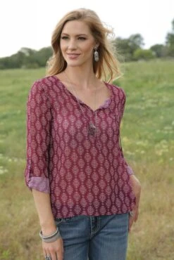 Cinch Cruel Girl Women's Plum Blouse C4 Size Small