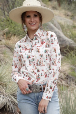Cinch Cruel Girl Women's Tropical Long Sleeve Shirt