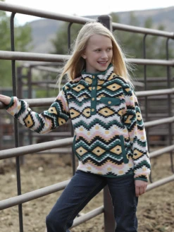 Cinch Cruel Girl's Aztec Fleece Pullover C4