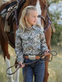 Cinch Cruel Girl's Paisley Snap Front Shirt