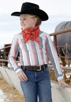 Cinch Cruel Girl's Striped Long Sleeve Shirt