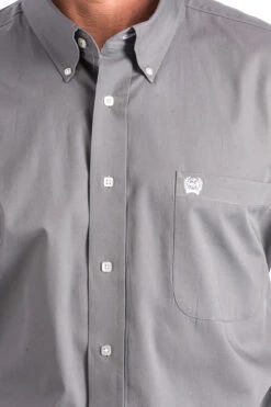 Cinch Men's Grey Button Down Shirt -Western Wear-Cinch cinch mens grey button down shirt 3