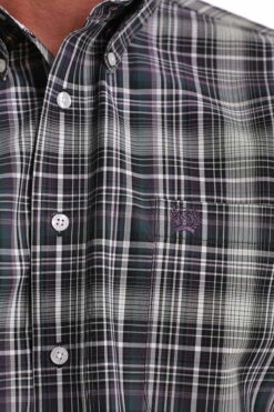 Cinch Men's Plaid Button Down Shirt C4 Size Medium -Western Wear-Cinch cinch mens plaid button down shirt c4 size medium 4